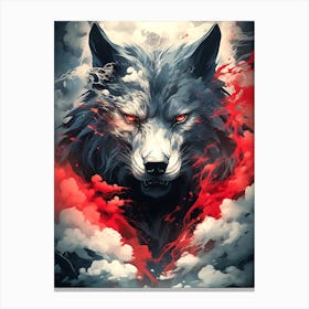 Wolf In The Clouds 10 Canvas Print