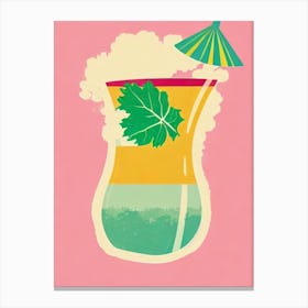 Irish Car Bomb Retro Pink Cocktail Poster Canvas Print