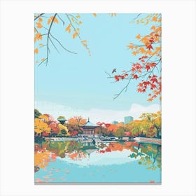 Ueno Park Tokyo 3 Colourful Illustration Canvas Print