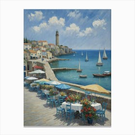 Calm Waters, Quiet Harbor Greece Canvas Print