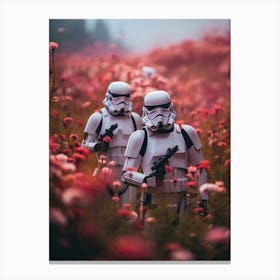 Stormtroopers In A Field Of Flowers 2 Canvas Print