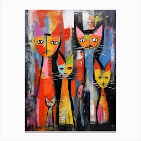 Cats Abstract Expressionism 4 Canvas Print
