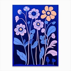 Blue Flower Illustration Statice 3 Canvas Print
