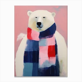 Playful Illustration Of Polar Bear For Kids Room 6 Canvas Print