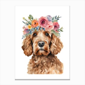 Cockapoo With Flower Crown Canvas Print