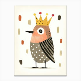Little Hawk Wearing A Crown Canvas Print