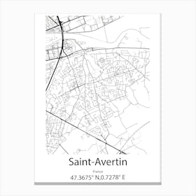 Saint Avertin,France Minimalist Map Canvas Print