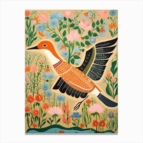 Maximalist Bird Painting Loon Canvas Print