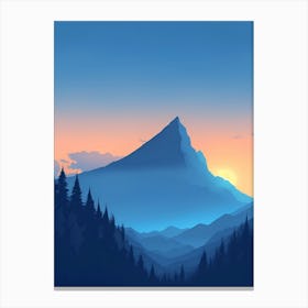 Misty Mountains Vertical Composition In Blue Tone 81 Canvas Print