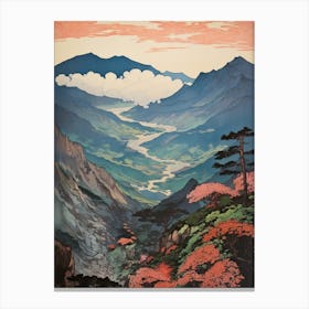 Mount Gassan In Yamagata,, Ukiyo E Drawing 1 Canvas Print