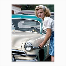 50's Era Community Car Wash Reimagined - Hall-O-Gram Creations Canvas Print