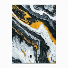 Abstract Black And Yellow Marble Canvas Print