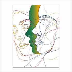 Simplicity Lines Woman Abstract Portraits 1 Canvas Print