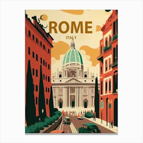 Rome Italy Retro Canvas Print