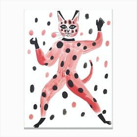 Cat In Polka Dots Canvas Print