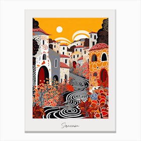 Poster Of Siracusa, Italy, Illustration In The Style Of Pop Art 2 Canvas Print