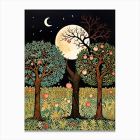 William Morris Moonlight In The Orchard Canvas Print