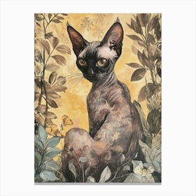 Devon Rex Cat Japanese Illustration 4 Canvas Print