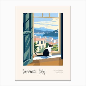 Sorrento Cat On A Window 2 Italian Summer Collection Canvas Print
