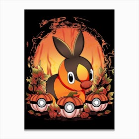 Tepig Spooky Night - Pokemon Halloween Canvas Print