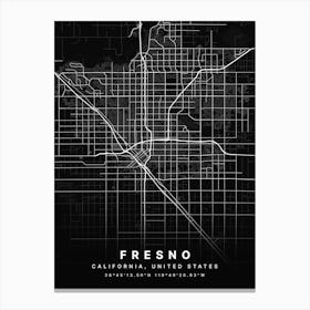 Fresno California USA Black Map Canvas Print