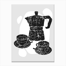 Coffee Pot And Cups Canvas Print