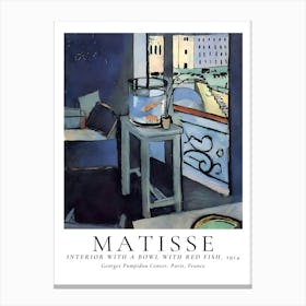 Matisse Interior With A Home With Red Fish Canvas Print