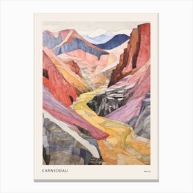 Carneddau Wales 2 Colourful Mountain Illustration Poster Canvas Print