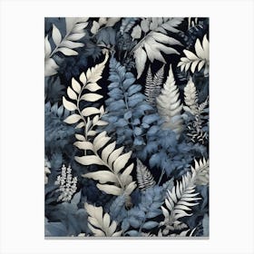 Blue Ferns Art Print Canvas Print