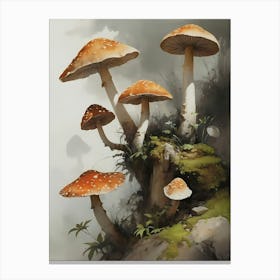 Mushrooms Painting (19) Canvas Print