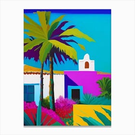 Isla Holbox Mexico Colourful Painting Tropical Destination Canvas Print