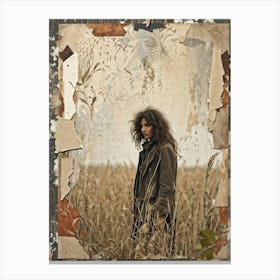 Vintage Card Design Featuring A Central Motif Of Natural Textured Hair Cascading Across An Aged Stu 2 1 Canvas Print