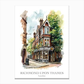 Richmond Upon Thames London Borough   Street Watercolour 3 Poster Canvas Print