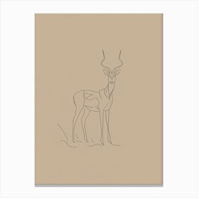 Antelope - Boho, Line Art 9 Canvas Print