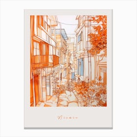 Nicosia Cyprus Orange Drawing Poster Canvas Print