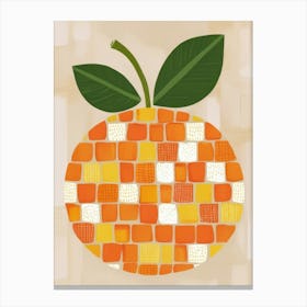 Orange Tile Wall 5 Art Canvas Print