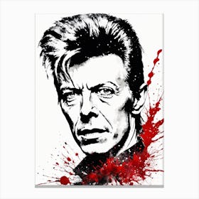 David Bowie Portrait Ink Painting (1) Canvas Print
