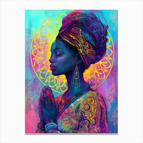 Afro-American Woman Praying Canvas Print