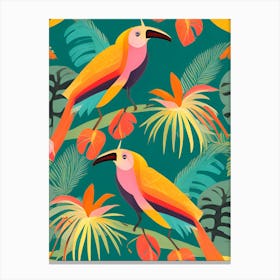 Tropical Bird Friends 1 Canvas Print