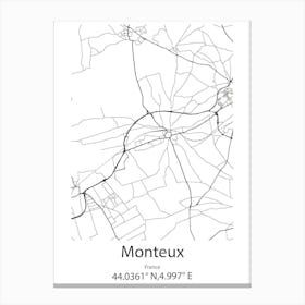 Monteux,France Minimalist Map Canvas Print