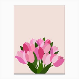 Fresh Tulips - Pink Flowers Canvas Print