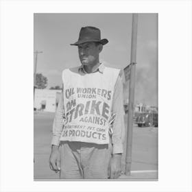 Picket, Oil Workers Union,Seminole, Oklahoma By Russell Lee Canvas Print