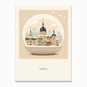 Tallinn Estonia Snowglobe Poster Canvas Print