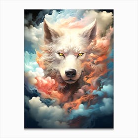 Wolf In The Clouds 3 Canvas Print