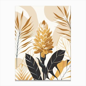 Tropical Leaves And Flowers Canvas Print