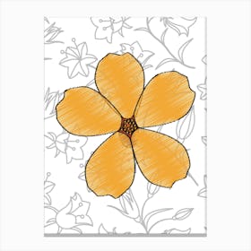 Abstract Yellow Flower Vector Canvas Print