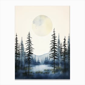 Watercolour Of Tongass National Forest   Alaska Usa 0 Canvas Print