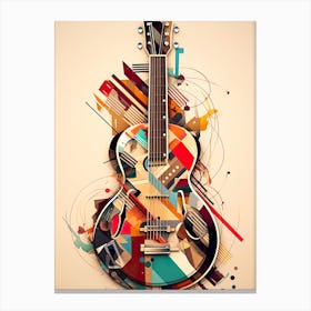 Colorful Abstract Guitar Canvas Print
