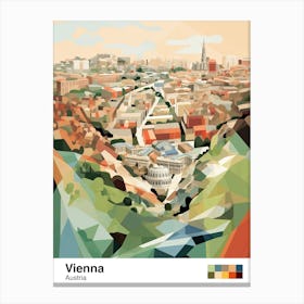 Vienna, Austria, Geometric Illustration 4 Poster Canvas Print