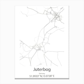 Juterbog,Germany Minimalist Map Canvas Print